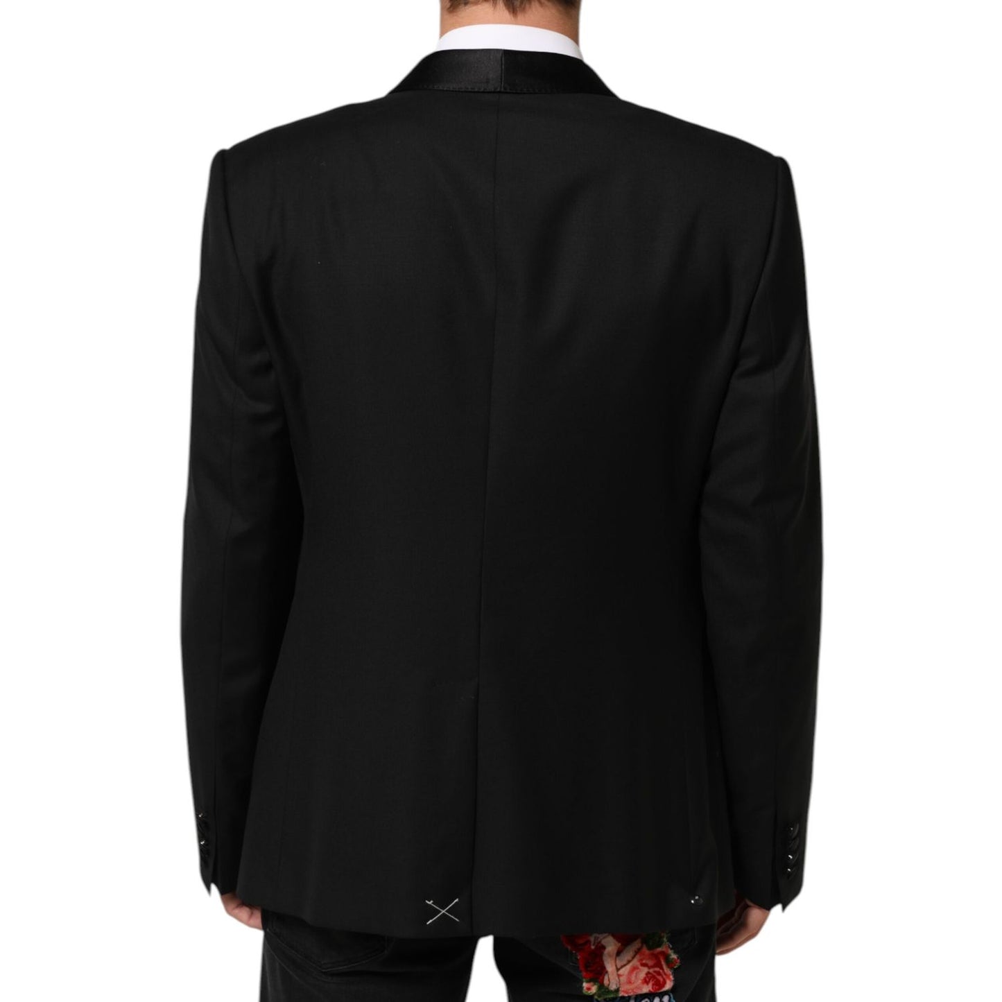 Dolce & Gabbana Black Wool GOLD 1 Button Men Suit Blazer