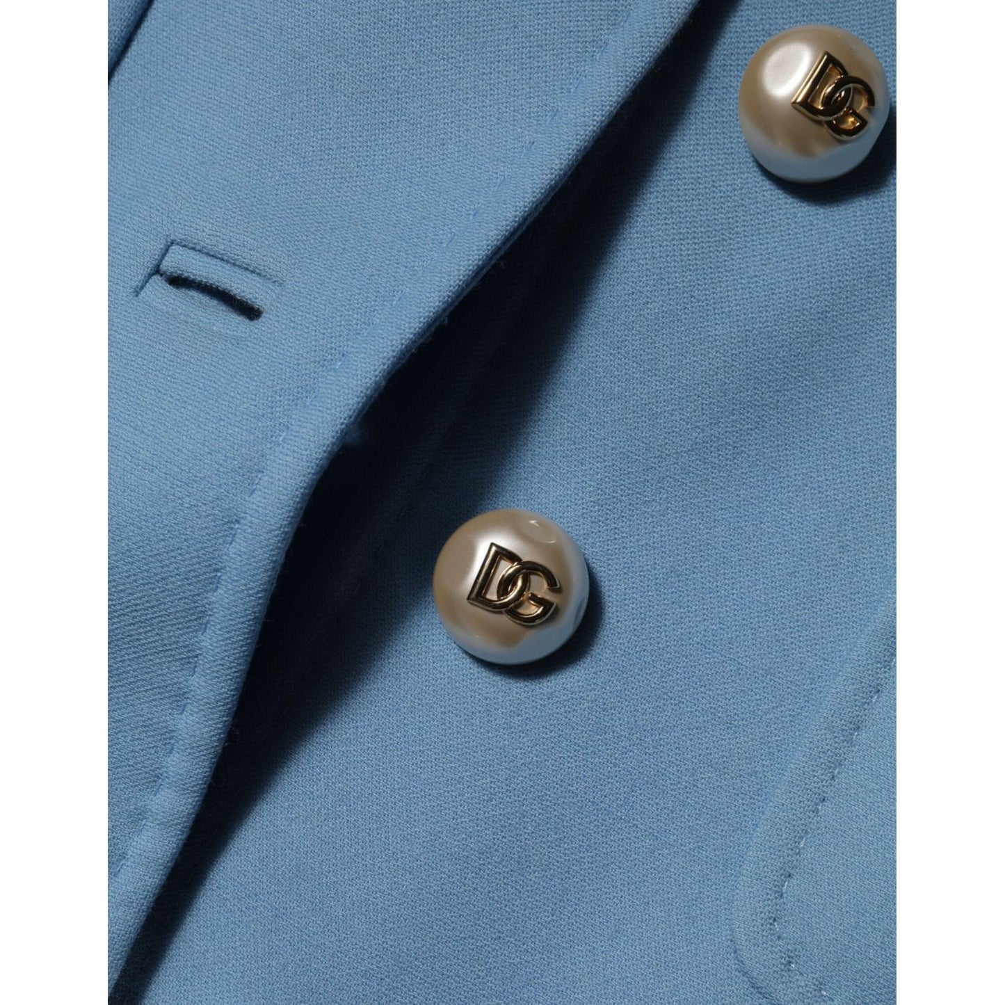 Dolce & Gabbana Blue Buttoned Down Trench Coat Jacket