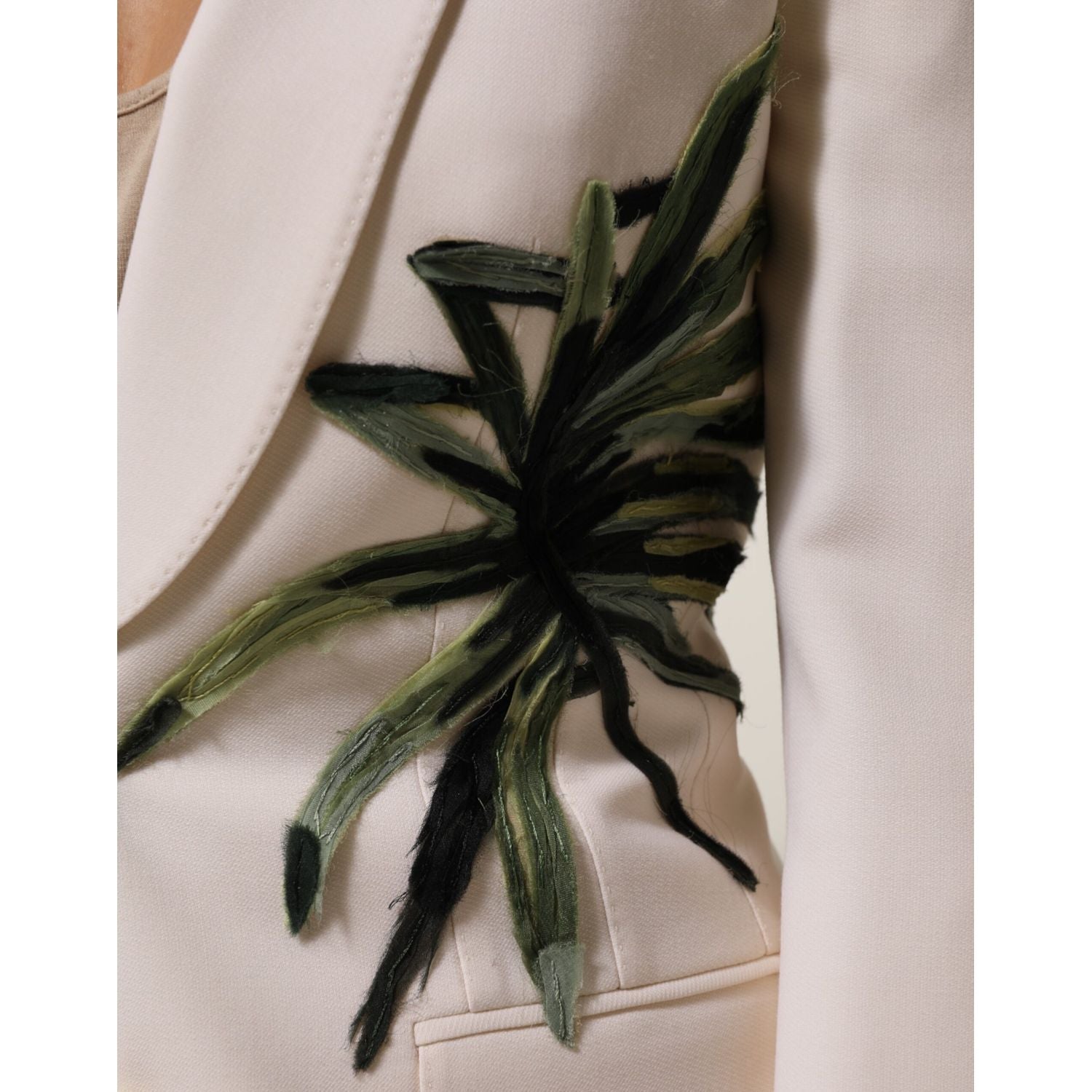 Dolce & Gabbana Beige Embroidered Single Breasted Jacket