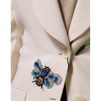 Dolce & Gabbana Beige Embroidered Single Breasted Jacket
