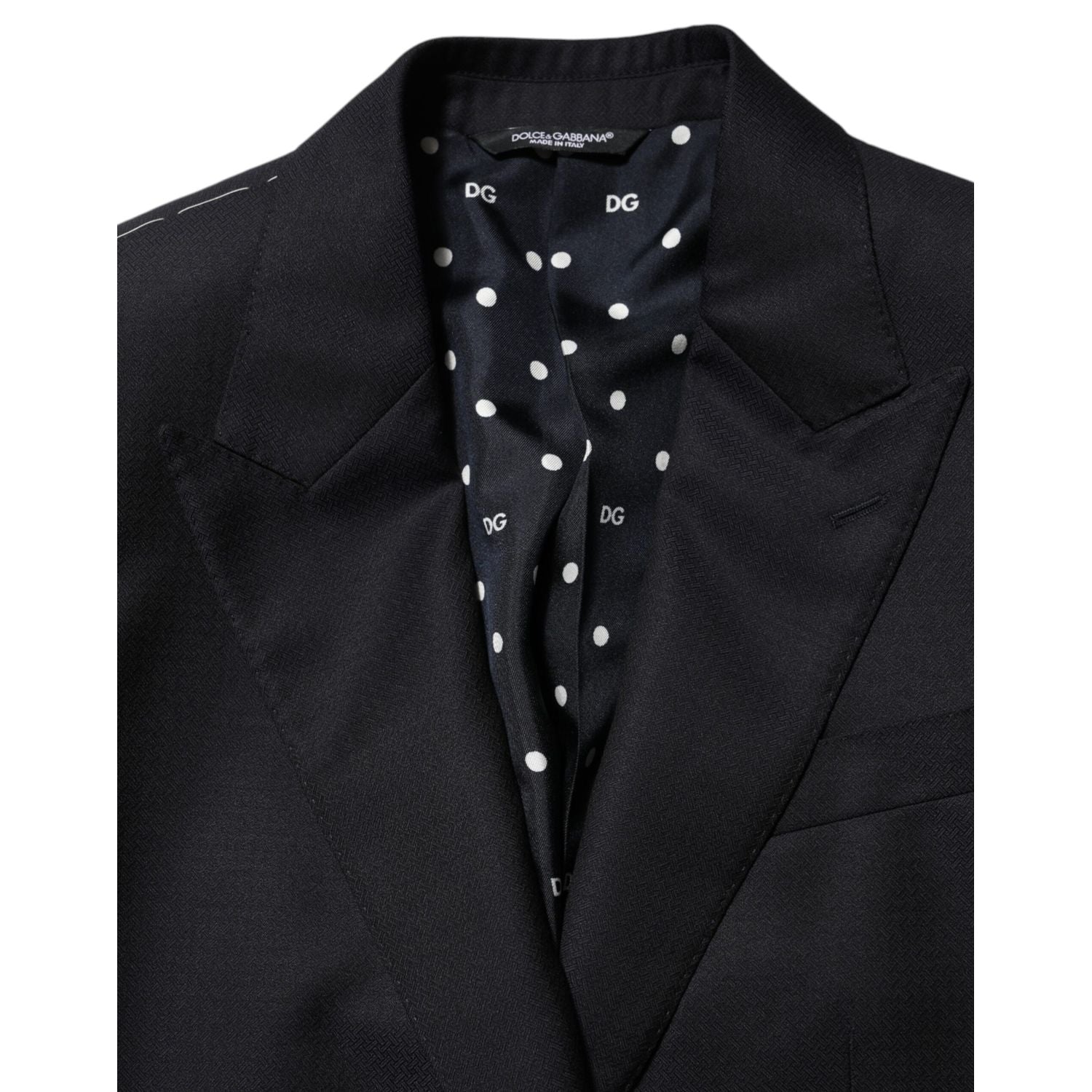 Dolce & Gabbana Dark Blue Wool NAPOLI 2 Button Men Suit Blazer