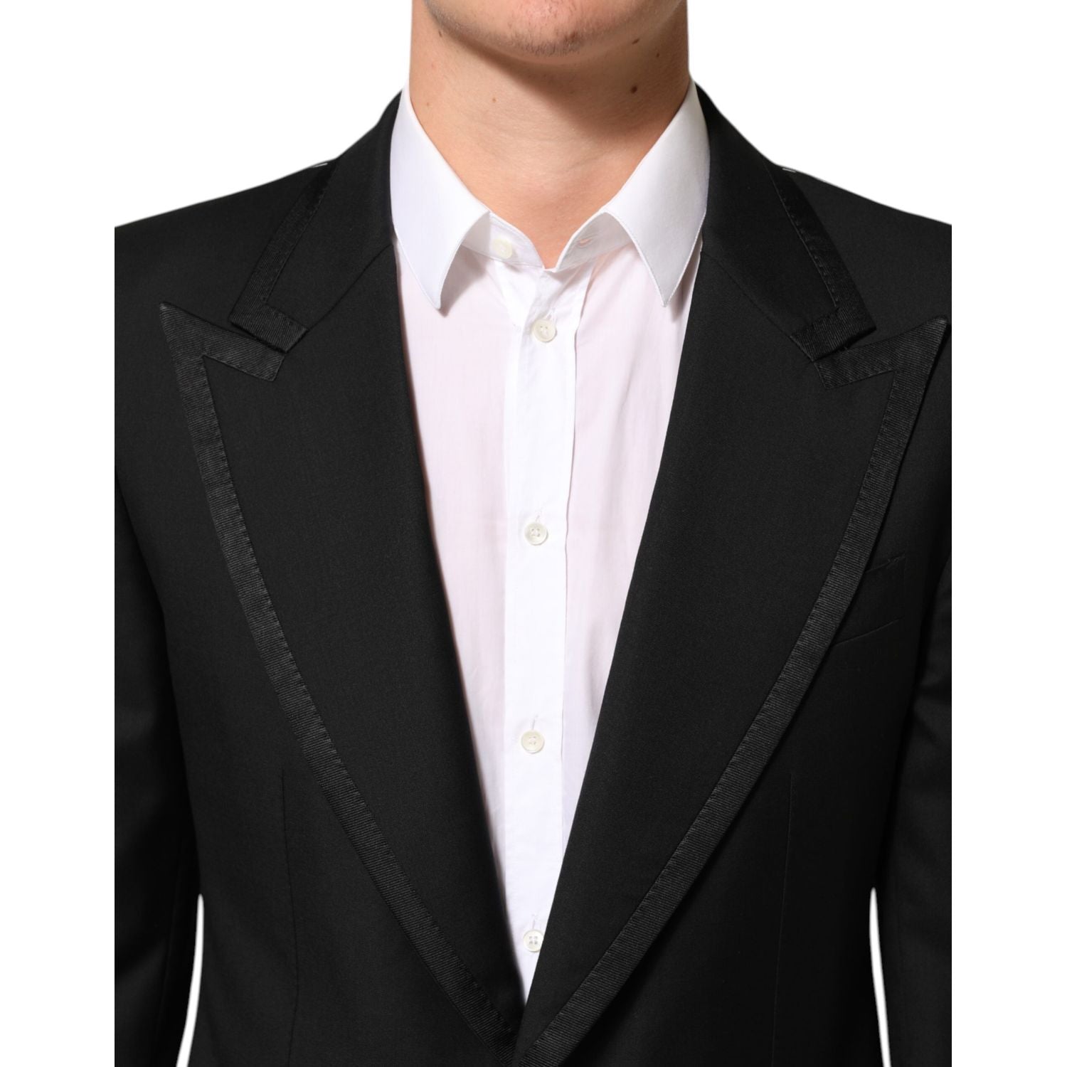 Dolce & Gabbana Black Wool 1 Button Suit Jacket Men Blazer