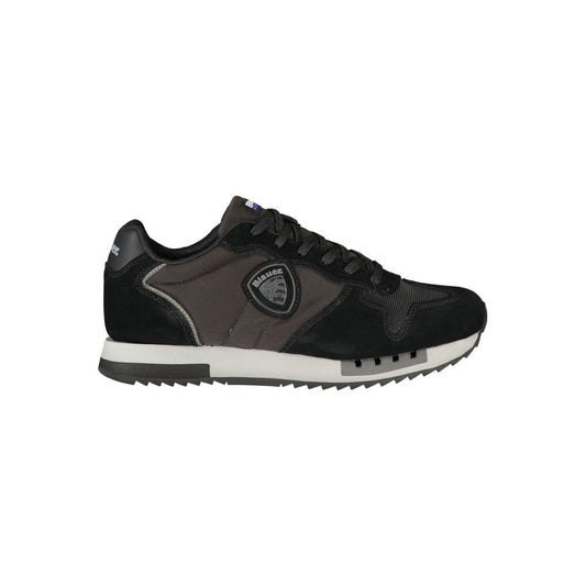 Blauer Black Polyurethane Men Sneaker 1728,67403481248,Athletic - Sneakers - Shoes,Black,Blauer,EU44/US11,Men,New with tags,Shoes,Sneakers - Shoes