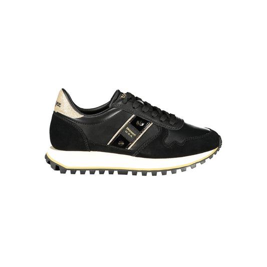 Blauer Black Leather Women Sneaker 1728,67403481248,Athletic - Sneakers - Shoes,Black,Blauer,EU37/US7,New with tags,Shoes,Sneakers - Shoes,Women