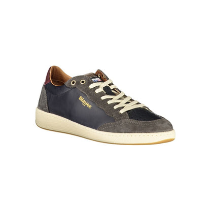 Blauer Blue Leather Men Sneaker 1728,67403481248,Athletic - Sneakers - Shoes,Blauer,Blue,EU40/US7,EU41/US8,EU42/US9,EU43/US10,EU44/US11,EU45/US12,EU46,Men,New with tags,Shoes,Sneakers - Shoes