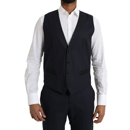 Dolce & Gabbana Blue Wool MARTINI 1 Button Men 3 Piece Suit