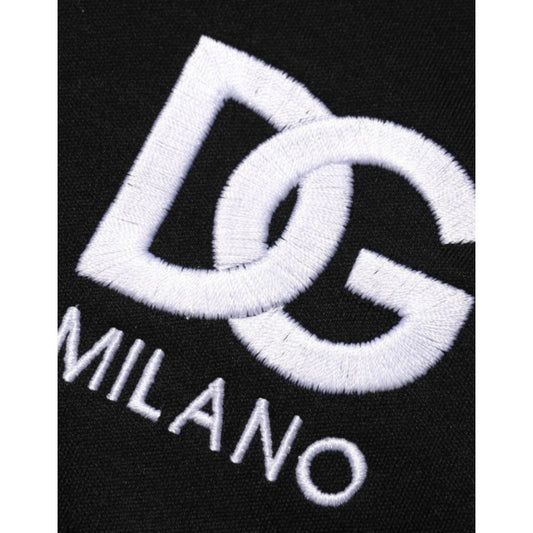Dolce & Gabbana Black Cotton DG Logo Embroidery Top T-shirt