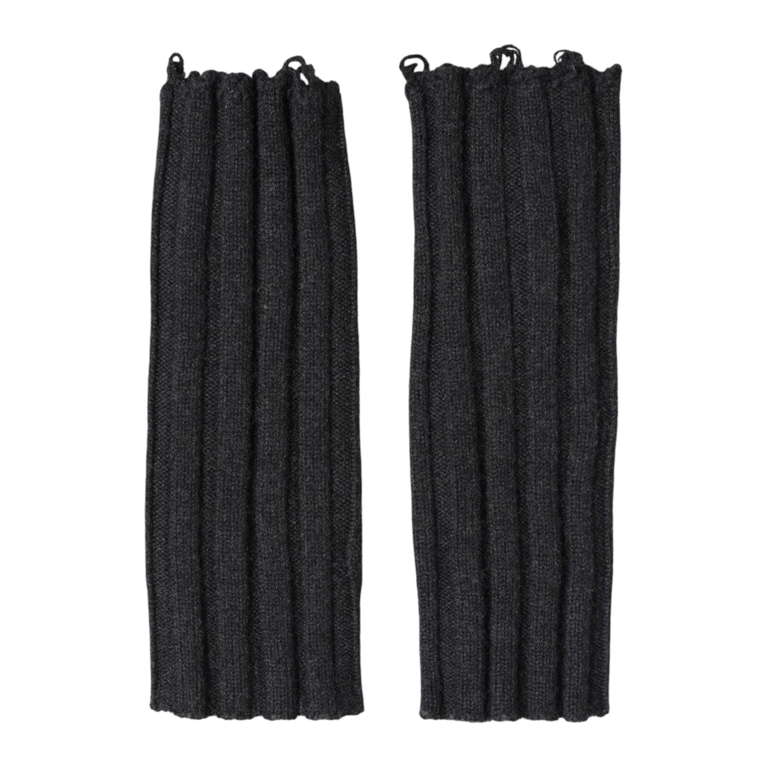 Dolce & Gabbana Dark Gray Virgin Wool Knitted Fingerless Gloves