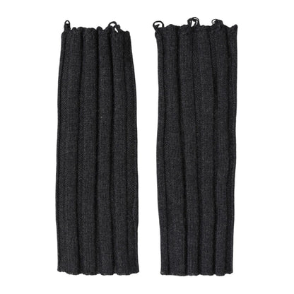 Dolce & Gabbana Dark Gray Virgin Wool Knitted Fingerless Gloves
