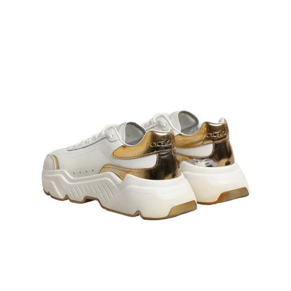 Dolce & Gabbana White Gold Daymaster Low Top Sneakers Shoes