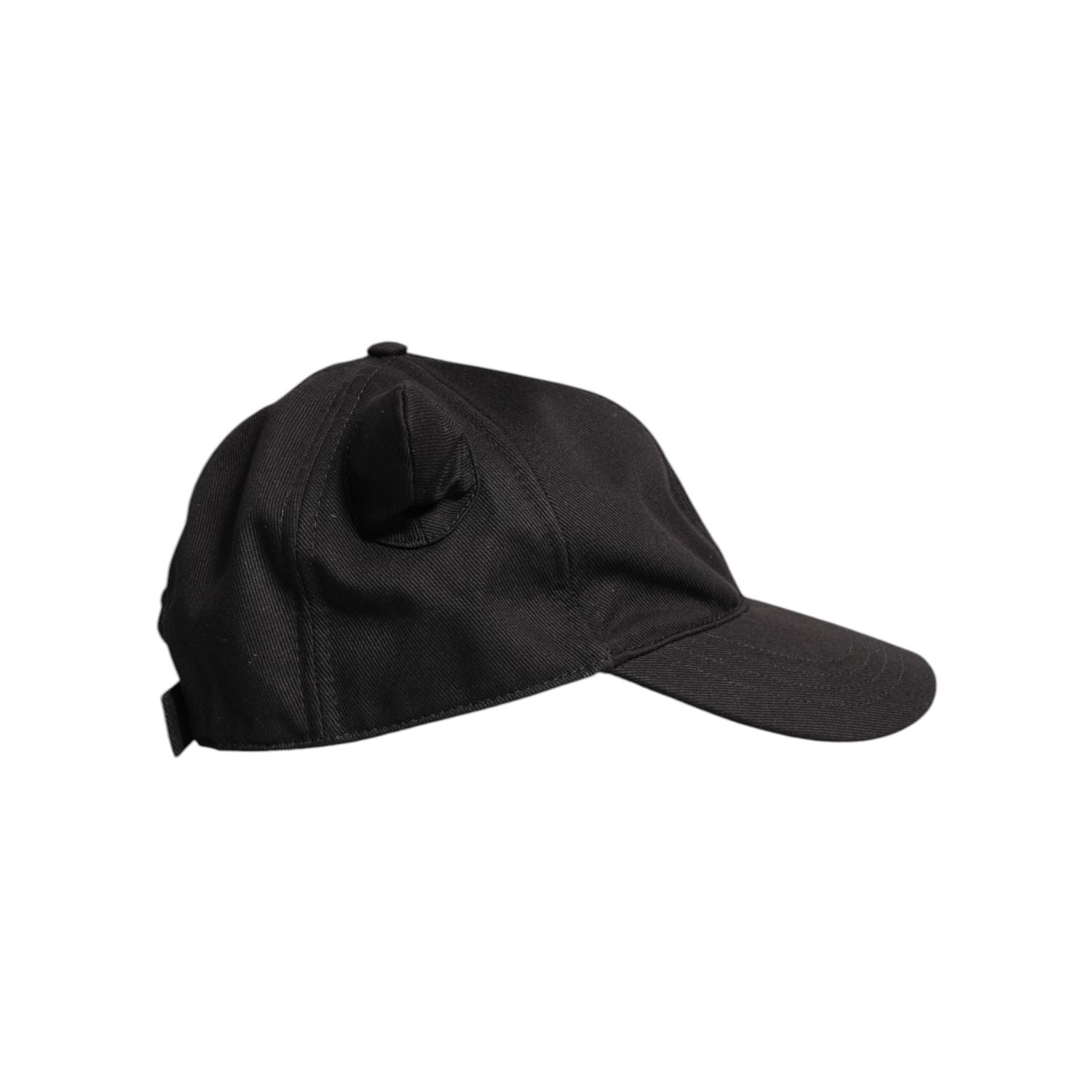 Dolce & Gabbana Black Cotton Logo Patch 6 Panels Baseball Cap Hat