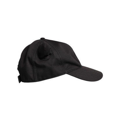 Dolce & Gabbana Black Cotton Logo Patch 6 Panels Baseball Cap Hat