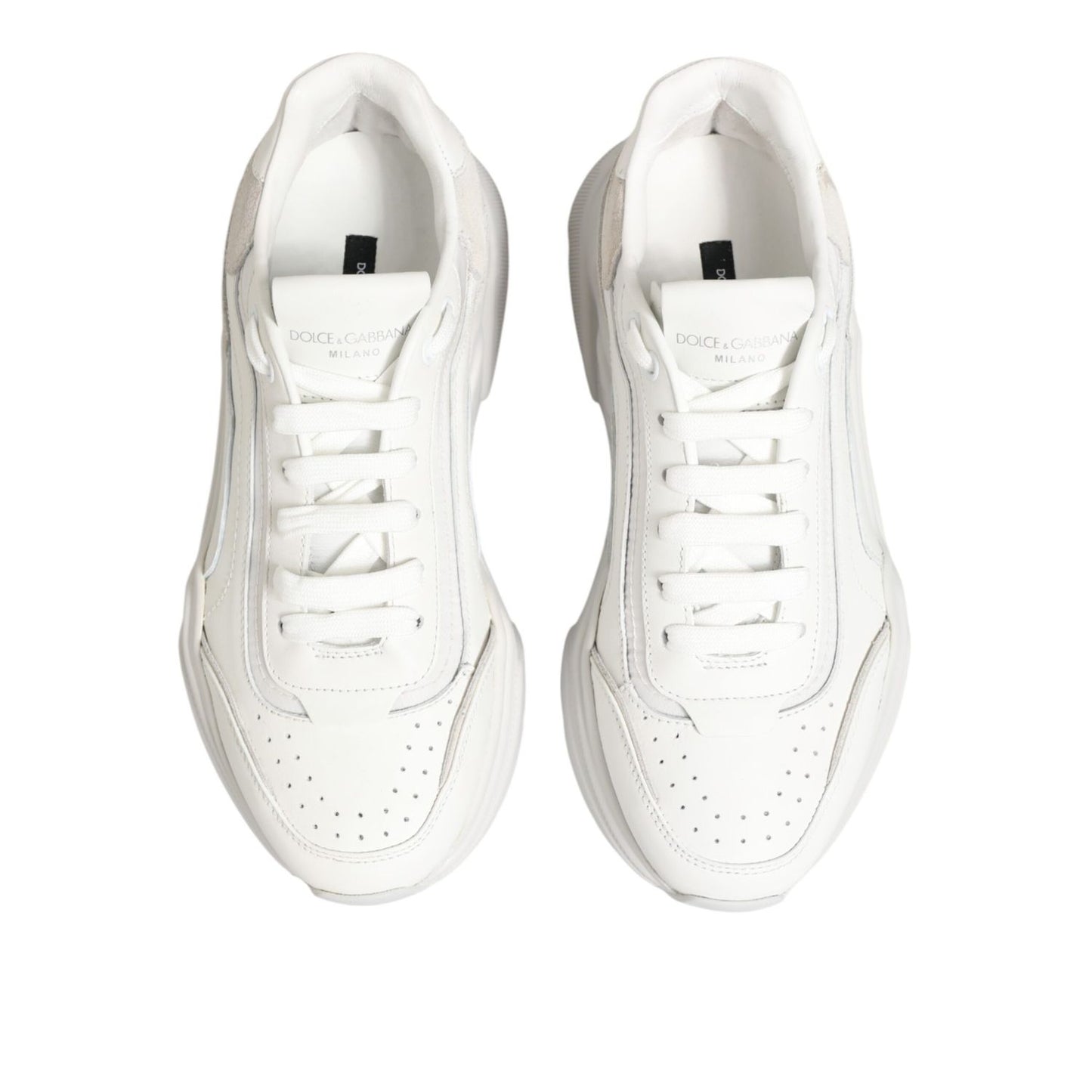 Dolce & Gabbana White Leather Daymaster Low Top Sneakers Shoes
