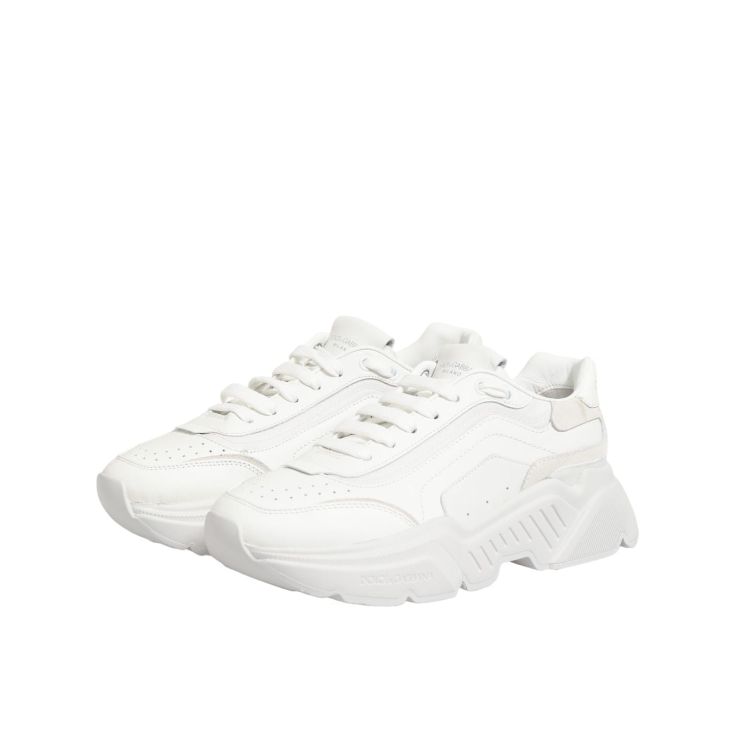 Dolce & Gabbana White Leather Daymaster Low Top Sneakers Shoes