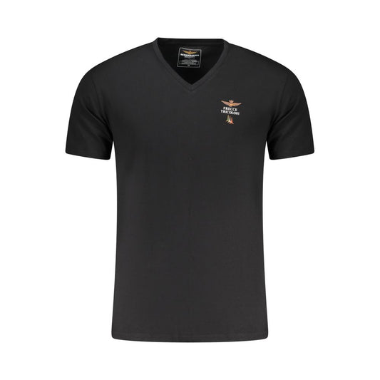 Aeronautica Militare Black Cotton T-Shirt