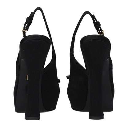 Dolce & Gabbana Black Satin High Heel Pumps