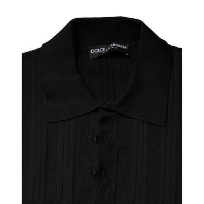 Dolce & Gabbana Black Crest Long Sleeve Men Pullover Sweater
