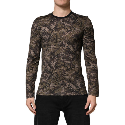 Dolce & Gabbana Multicolor Camouflage Long Sleeves T-shirt