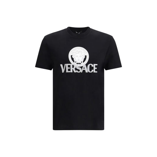 Versace Black Cotton T-Shirt 1728,72470364320,Black,Clothing,L,M,Men,New with tags,S,T-Shirts - Clothing,Versace,XL