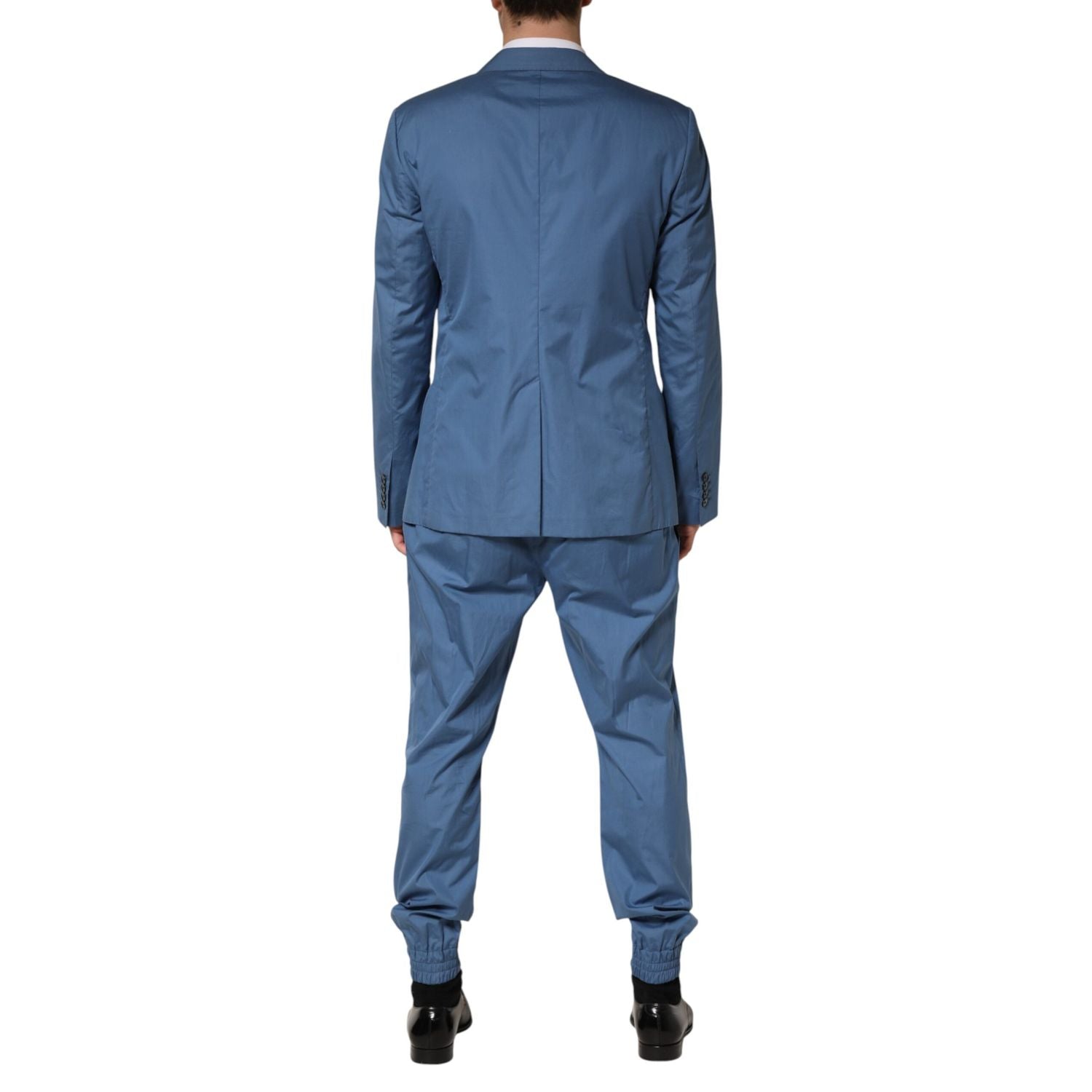 Dolce & Gabbana Blue Cotton Double Breasted 2 Piece  Suit