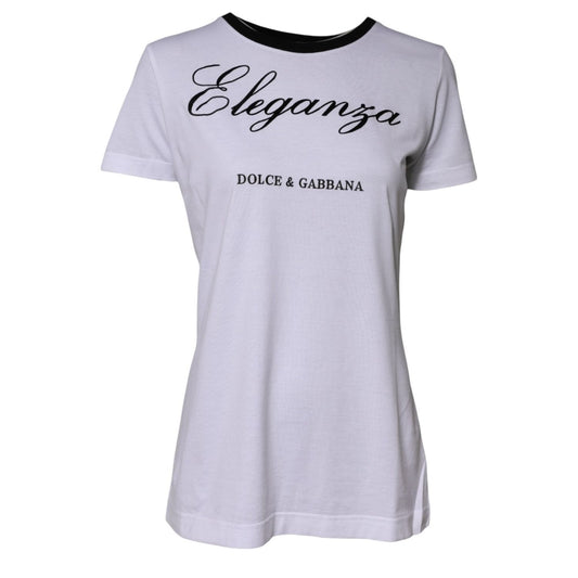 Dolce & Gabbana White Eleganza Cotton Crew Neck Tee T-shirt 1728,67345645728,Clothing,Dolce & Gabbana,IT44 | L,IT48|XXL,Material: 100% Cotton,New with tags,Pattern - Shirts - Clothing,Shirts - Clothing,Shortsleeve - Shirts - Clothing,T-Shirts - Clothing,T