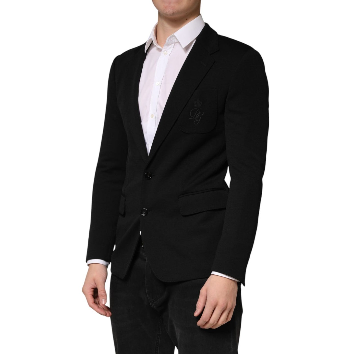 Dolce & Gabbana Black Wool Single Breasted 2 Button Blazer 1728,67345645728,Black,Blazers - Suits & Blazers - Clothing,Clothing,Dolce & Gabbana,IT46 | S,Material: 08%PA+92%WV,Men,New with tags,Suits & Blazers - Clothing