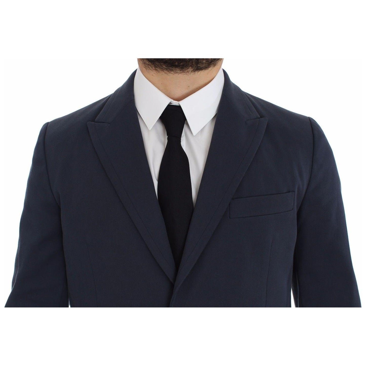 Dolce & Gabbana Elegant Blue Cotton Stretch Blazer Jacket Dolce & Gabbana