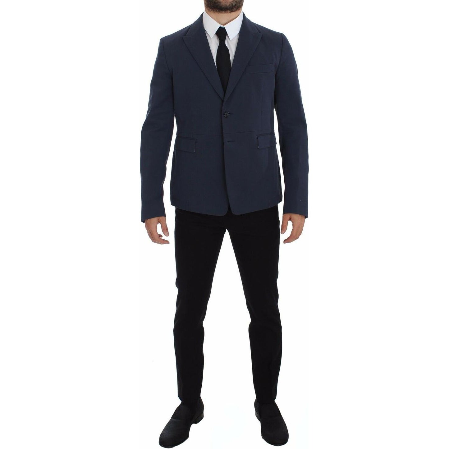 Dolce & Gabbana Elegant Blue Cotton Stretch Blazer Jacket Dolce & Gabbana