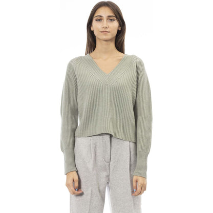 Alpha Studio Sweaters AD8120A_5122SALICE,Alpha Studio,Category-Clothing,Clothing,Gender-Women,Green,Made in Italy,Subcategory-Sweaters,Subcategory-Sweatshirts,Subcategory-Tops,Sweaters,Sweaters - Women - Clothing,true,Women,Women > Clothing,Women > Clothi
