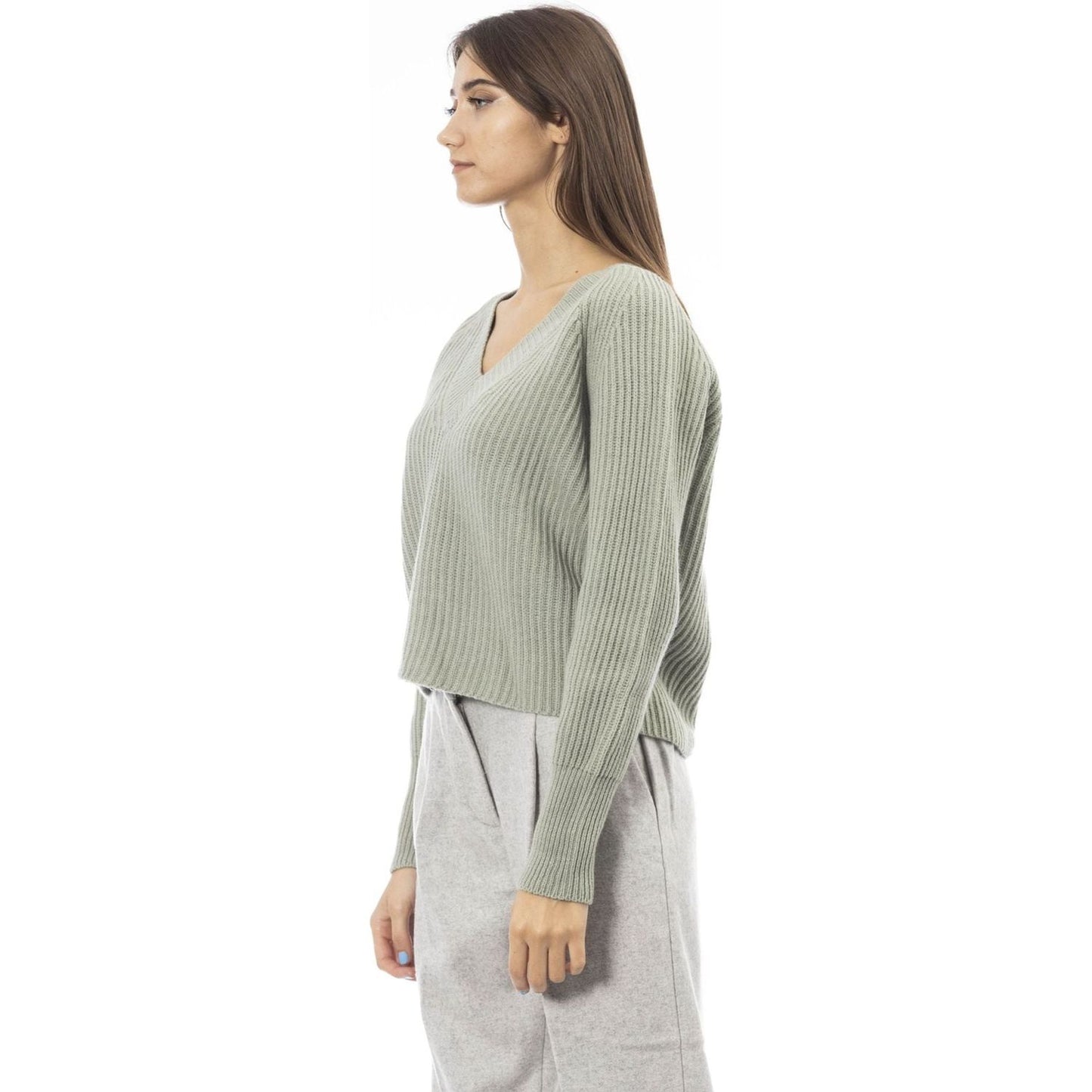 Alpha Studio Sweaters AD8120A_5122SALICE,Alpha Studio,Category-Clothing,Clothing,Gender-Women,Green,Made in Italy,Subcategory-Sweaters,Subcategory-Sweatshirts,Subcategory-Tops,Sweaters,Sweaters - Women - Clothing,true,Women,Women > Clothing,Women > Clothi