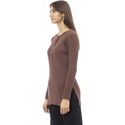 Alpha Studio Sweaters AD8212U_5032CIOCCOLATO,Alpha Studio,Brown,Category-Clothing,Clothing,Gender-Women,Made in Italy,Subcategory-Sweaters,Subcategory-Sweatshirts,Subcategory-Tops,Sweaters,Sweaters - Women - Clothing,true,Women,Women > Clothing,Women > Cl