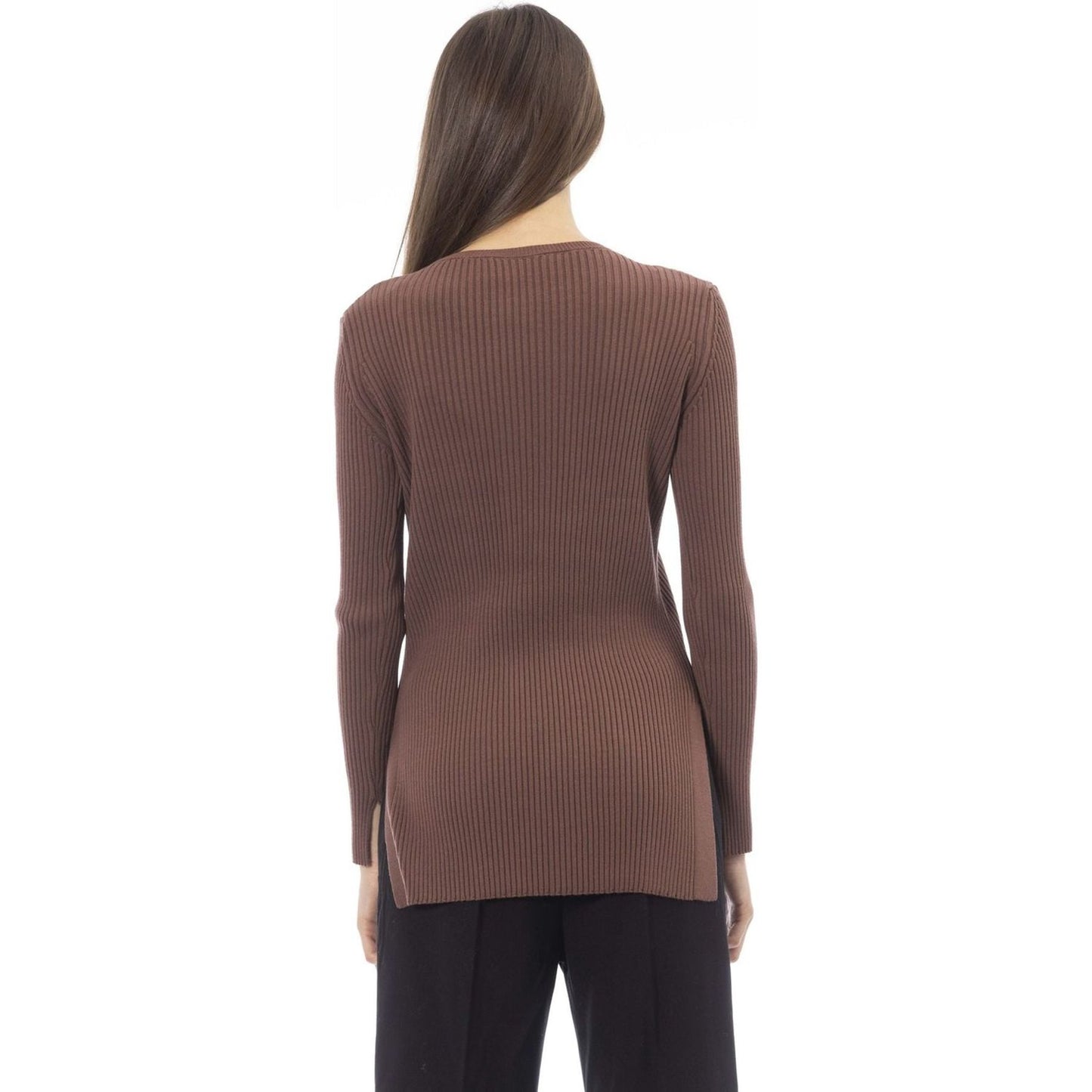 Alpha Studio Sweaters AD8212U_5032CIOCCOLATO,Alpha Studio,Brown,Category-Clothing,Clothing,Gender-Women,Made in Italy,Subcategory-Sweaters,Subcategory-Sweatshirts,Subcategory-Tops,Sweaters,Sweaters - Women - Clothing,true,Women,Women > Clothing,Women > Cl