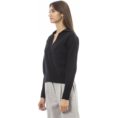 Alpha Studio Sweaters AD8362B_5054NERO,Alpha Studio,Black,Cardigans - Women - Clothing,Category-Clothing,Clothing,Gender-Women,Made in Italy,Subcategory-Cardigans,Subcategory-Sweaters,Sweaters,Sweaters - Women - Clothing,true,Women,Women > Clothing,women