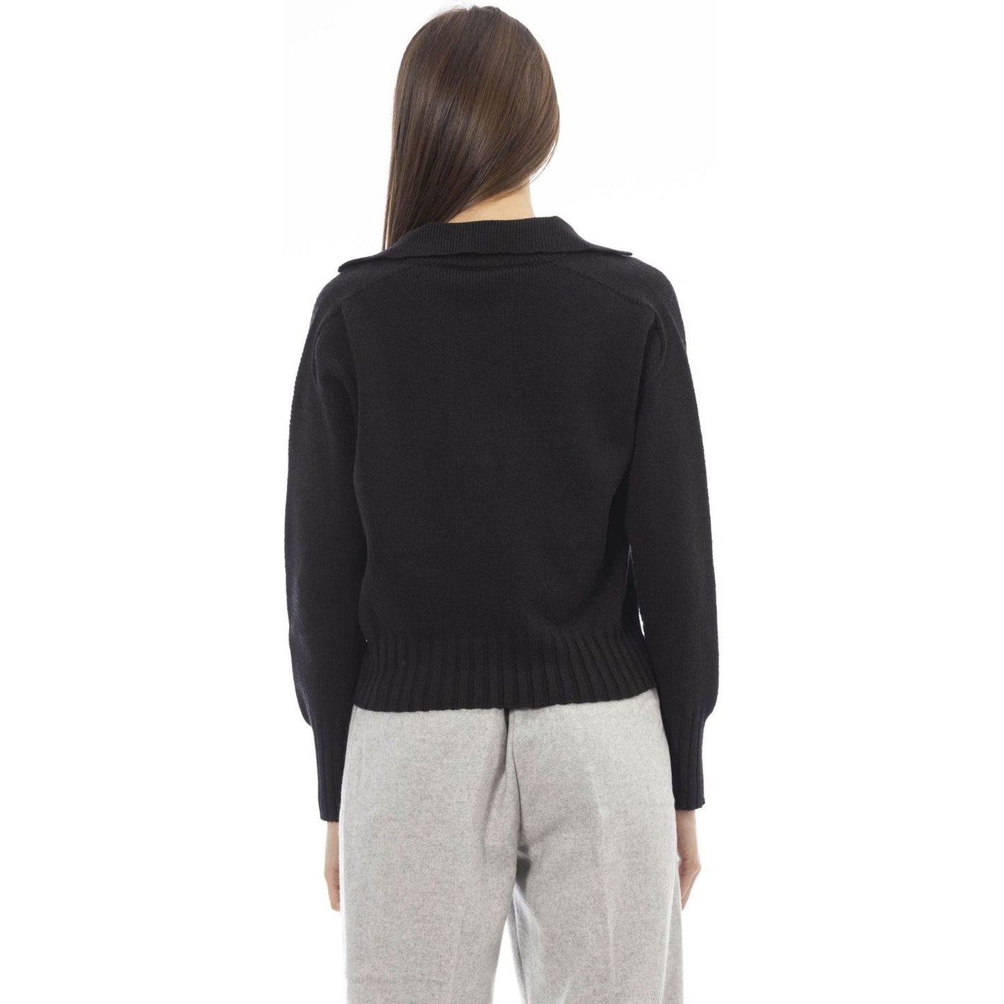 Alpha Studio Sweaters AD8362B_5054NERO,Alpha Studio,Black,Cardigans - Women - Clothing,Category-Clothing,Clothing,Gender-Women,Made in Italy,Subcategory-Cardigans,Subcategory-Sweaters,Sweaters,Sweaters - Women - Clothing,true,Women,Women > Clothing,women