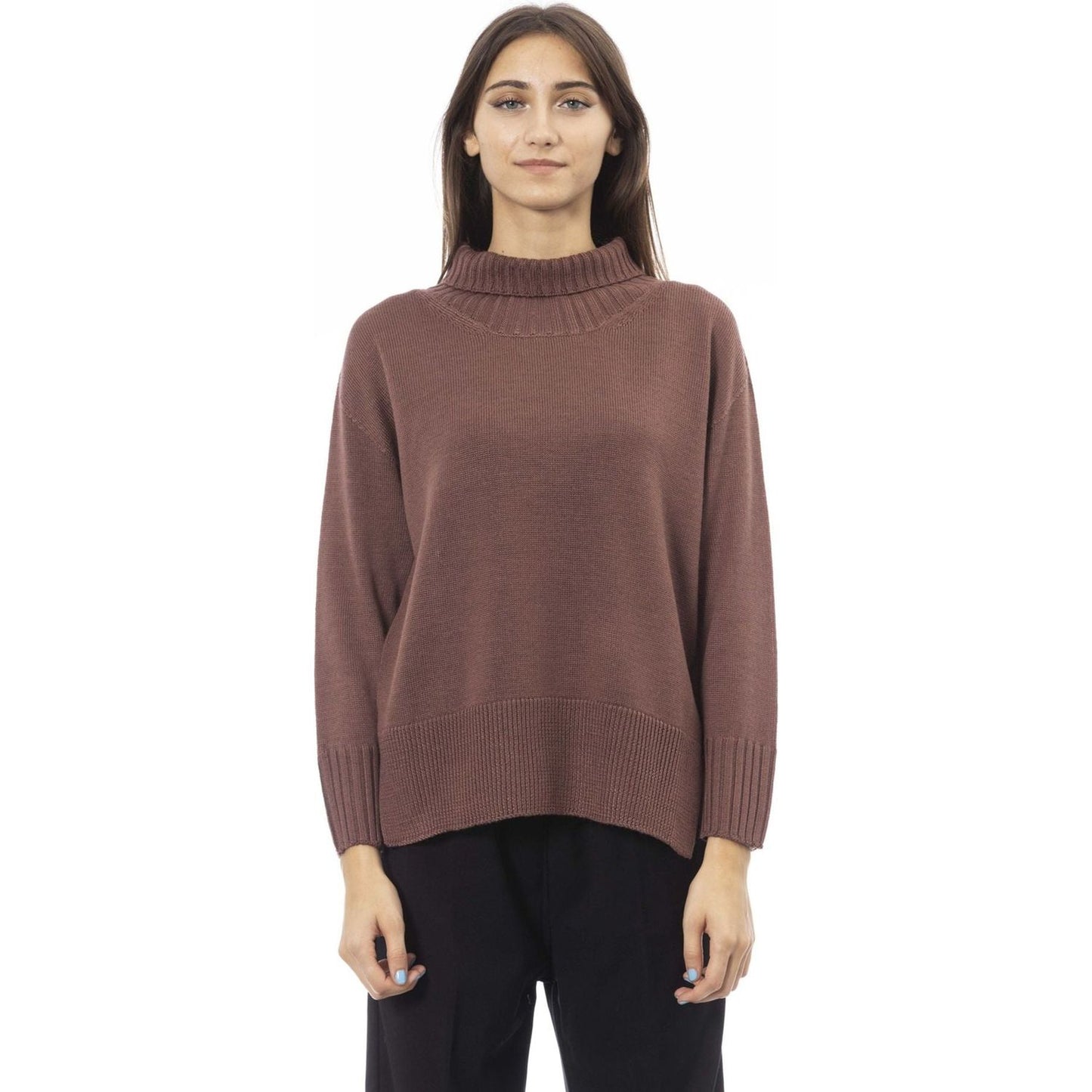 Alpha Studio Sweaters AD8400HE_5022CIOCCOLATO,Alpha Studio,Brown,Category-Clothing,Clothing,Gender-Women,Made in Italy,Subcategory-Sweaters,Subcategory-Sweatshirts,Subcategory-Tops,Sweaters,Sweaters - Women - Clothing,true,Women,Women > Clothing,Women > C