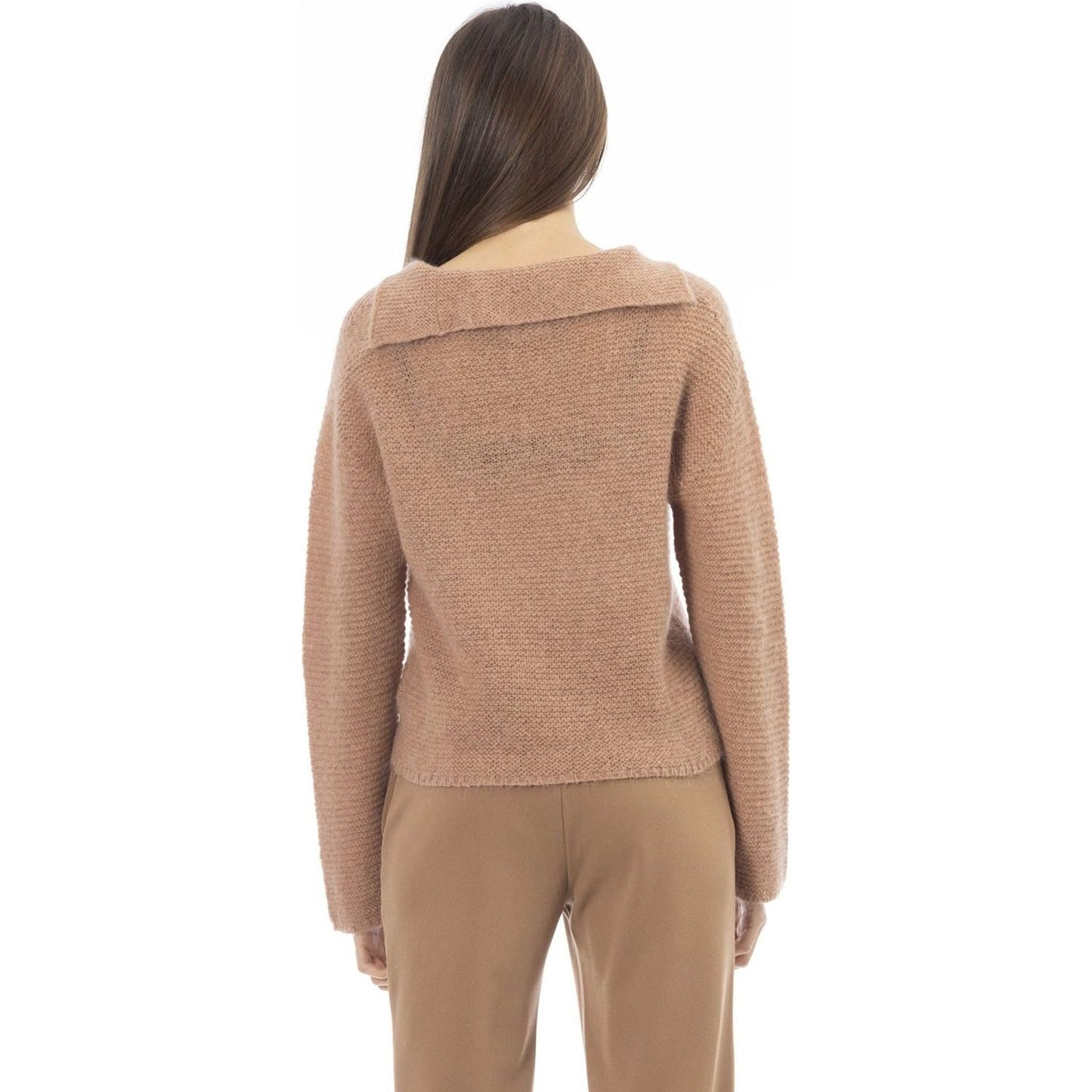 Alpha Studio Sweaters AD8452B_5192BLUSH,Alpha Studio,Brown,Cardigans - Women - Clothing,Category-Clothing,Clothing,Gender-Women,Made in Italy,Subcategory-Cardigans,Subcategory-Sweaters,Sweaters,Sweaters - Women - Clothing,true,Women,Women > Clothing,women