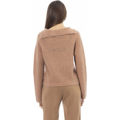 Alpha Studio Sweaters AD8452B_5192BLUSH,Alpha Studio,Brown,Cardigans - Women - Clothing,Category-Clothing,Clothing,Gender-Women,Made in Italy,Subcategory-Cardigans,Subcategory-Sweaters,Sweaters,Sweaters - Women - Clothing,true,Women,Women > Clothing,women