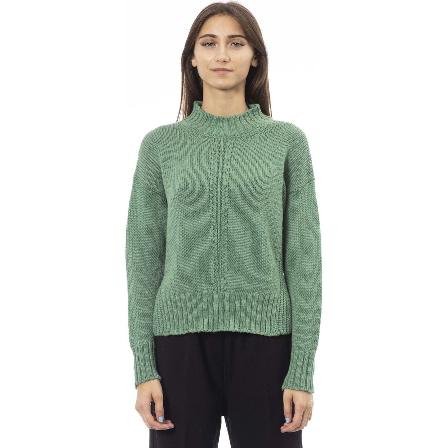 Alpha Studio Sweaters AD8550C_5075ALGA,Alpha Studio,Category-Clothing,Clothing,Gender-Women,Green,Made in Italy,Subcategory-Sweaters,Subcategory-Sweatshirts,Subcategory-Tops,Sweaters,Sweaters - Women - Clothing,true,Women,Women > Clothing,Women > Clothing