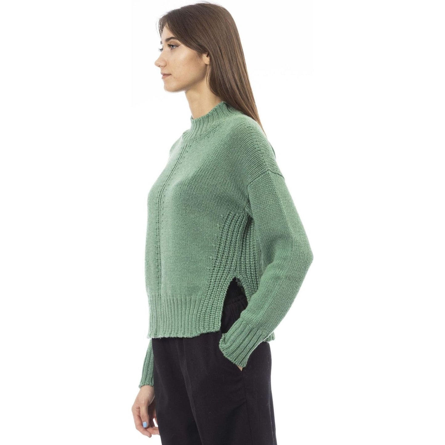 Alpha Studio Sweaters AD8550C_5075ALGA,Alpha Studio,Category-Clothing,Clothing,Gender-Women,Green,Made in Italy,Subcategory-Sweaters,Subcategory-Sweatshirts,Subcategory-Tops,Sweaters,Sweaters - Women - Clothing,true,Women,Women > Clothing,Women > Clothing