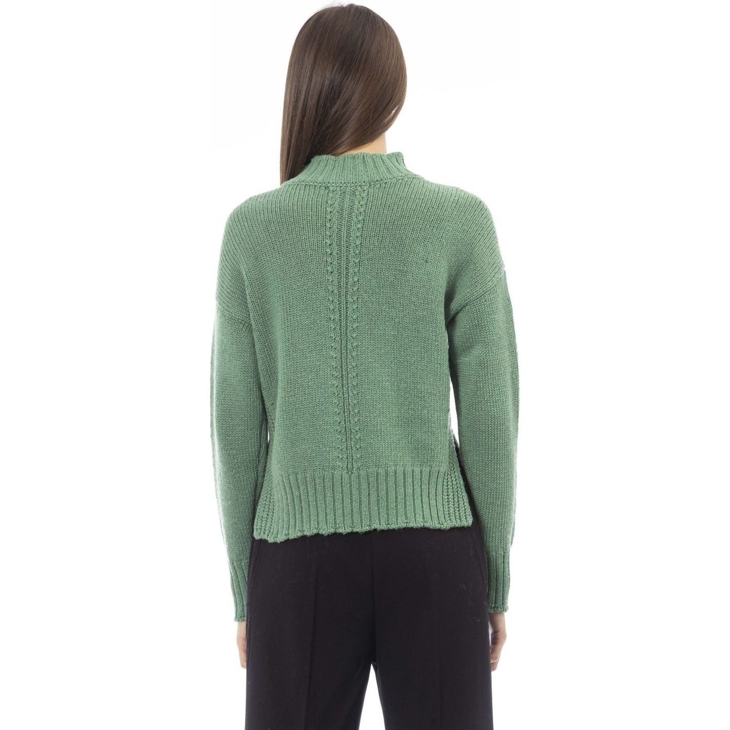 Alpha Studio Sweaters AD8550C_5075ALGA,Alpha Studio,Category-Clothing,Clothing,Gender-Women,Green,Made in Italy,Subcategory-Sweaters,Subcategory-Sweatshirts,Subcategory-Tops,Sweaters,Sweaters - Women - Clothing,true,Women,Women > Clothing,Women > Clothing