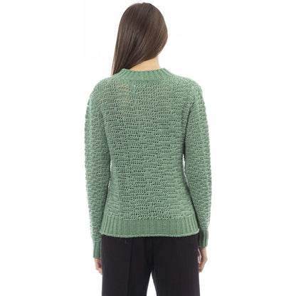 Alpha Studio Sweaters AD8560C_5075ALGA,Alpha Studio,Category-Clothing,Clothing,Gender-Women,Green,Made in Italy,Subcategory-Sweaters,Subcategory-Sweatshirts,Subcategory-Tops,Sweaters,Sweaters - Women - Clothing,true,Women,Women > Clothing,Women > Clothing