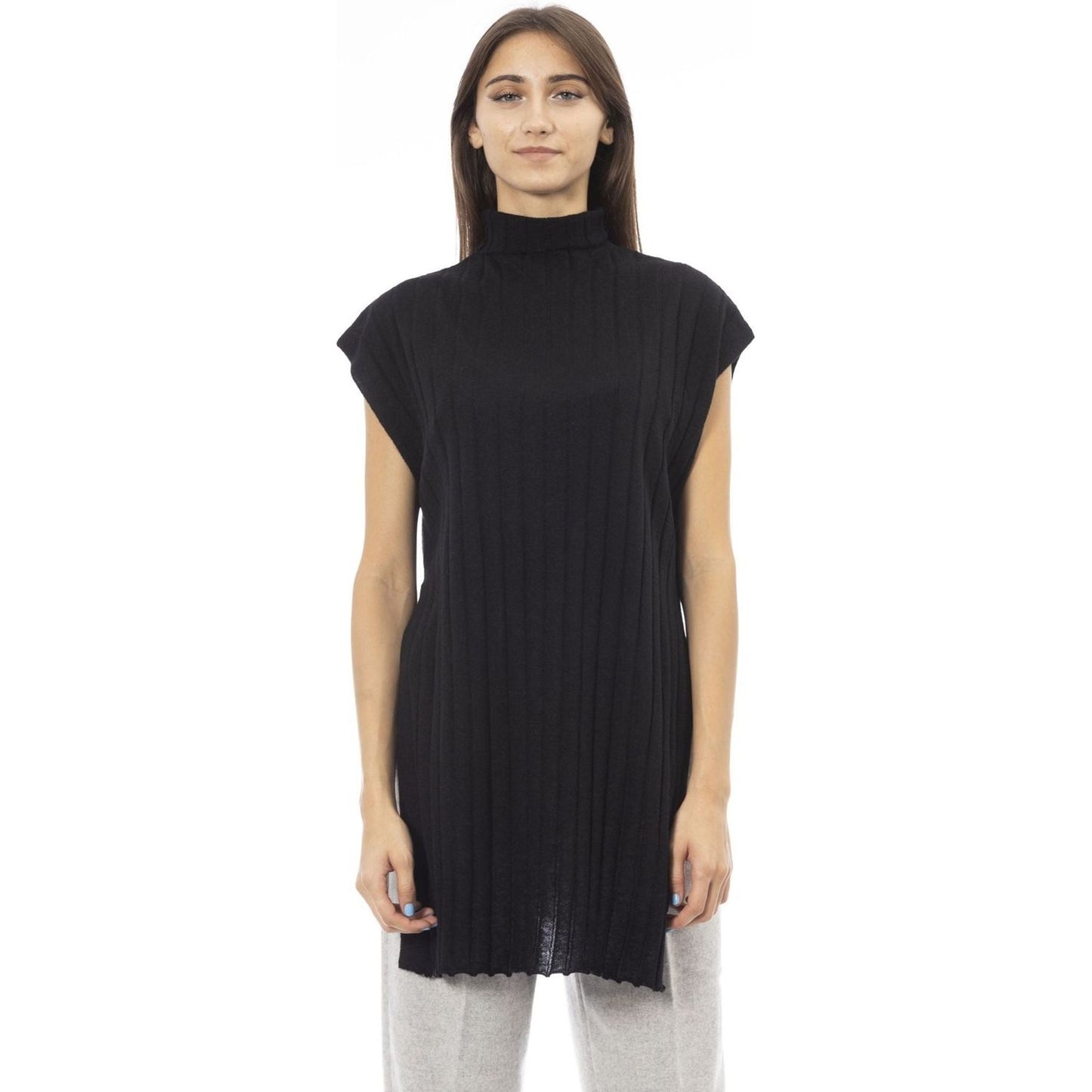 Alpha Studio Sweaters AD8605H_5183NERO,Alpha Studio,Black,Category-Clothing,Clothing,Gender-Women,Made in Italy,Subcategory-Sweaters,Subcategory-Sweatshirts,Subcategory-Tops,Sweaters,Sweaters - Women - Clothing,true,Women,Women > Clothing,Women > Clothing