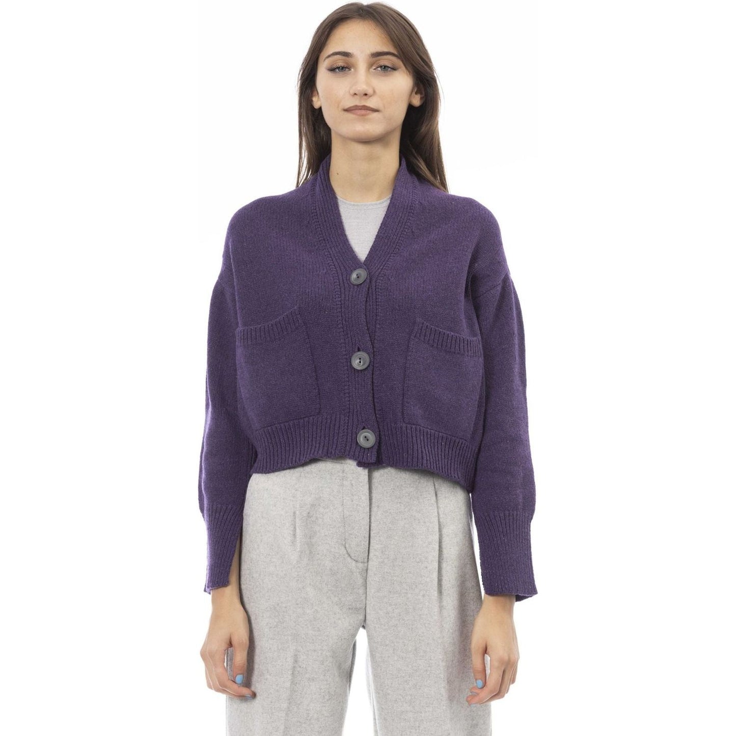 Alpha Studio Sweaters AD8631EE_9003VIOLA,Alpha Studio,Category-Clothing,Clothing,Gender-Women,Made in Italy,Subcategory-Sweaters,Subcategory-Sweatshirts,Subcategory-Tops,Sweaters,Sweaters - Women - Clothing,true,Violet,Women,Women > Clothing,Women > Cloth