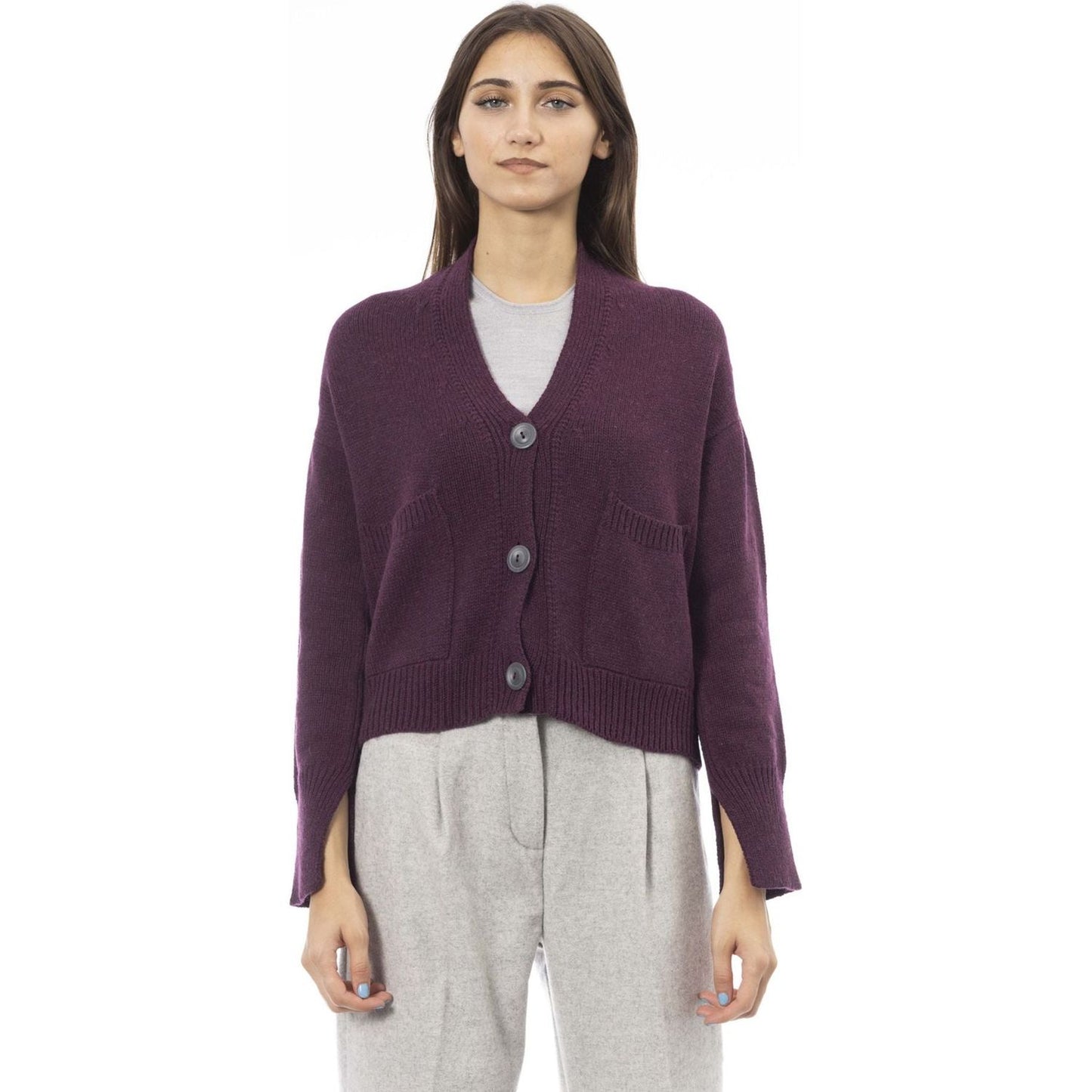 Alpha Studio Sweaters AD8631EE_9004MOSTO,Alpha Studio,Category-Clothing,Clothing,Gender-Women,Made in Italy,Red,Subcategory-Sweaters,Subcategory-Sweatshirts,Subcategory-Tops,Sweaters,Sweaters - Women - Clothing,true,Women,Women > Clothing,Women > Clothing