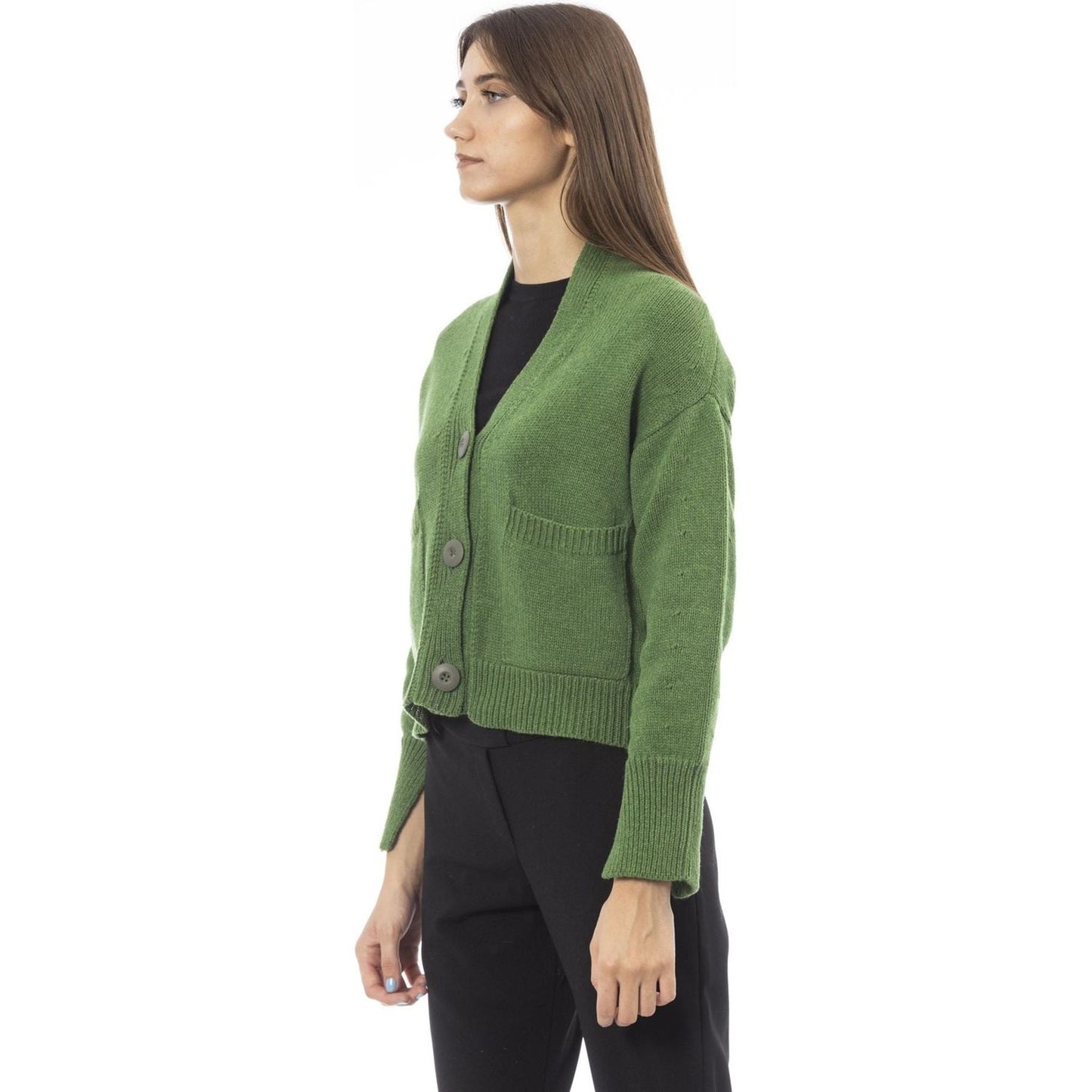Alpha Studio Sweaters AD8631EE_911,Alpha Studio,Category-Clothing,Clothing,Gender-Women,Green,Made in Italy,Subcategory-Sweaters,Subcategory-Sweatshirts,Subcategory-Tops,Sweaters,Sweaters - Women - Clothing,true,Women,Women > Clothing,Women > Clothing > T