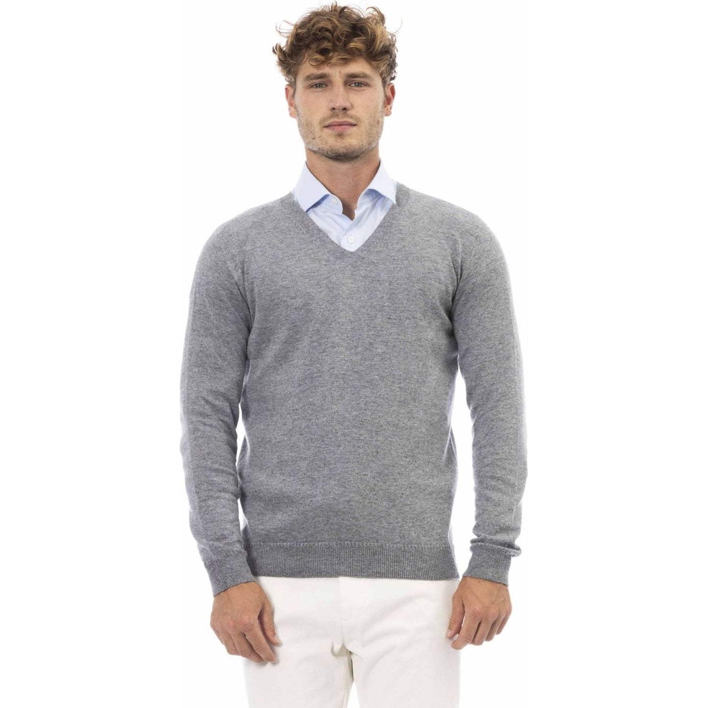 Alpha Studio Sweaters Alpha Studio,AU002A_9003GRIGIO,Category-Clothing,Clothing,Gender-Men,Grey,Made in Italy,Men,Men > Clothing,Subcategory-Sweaters,Sweaters,Sweaters - Men - Clothing,true,women >Bags,women>accessorries