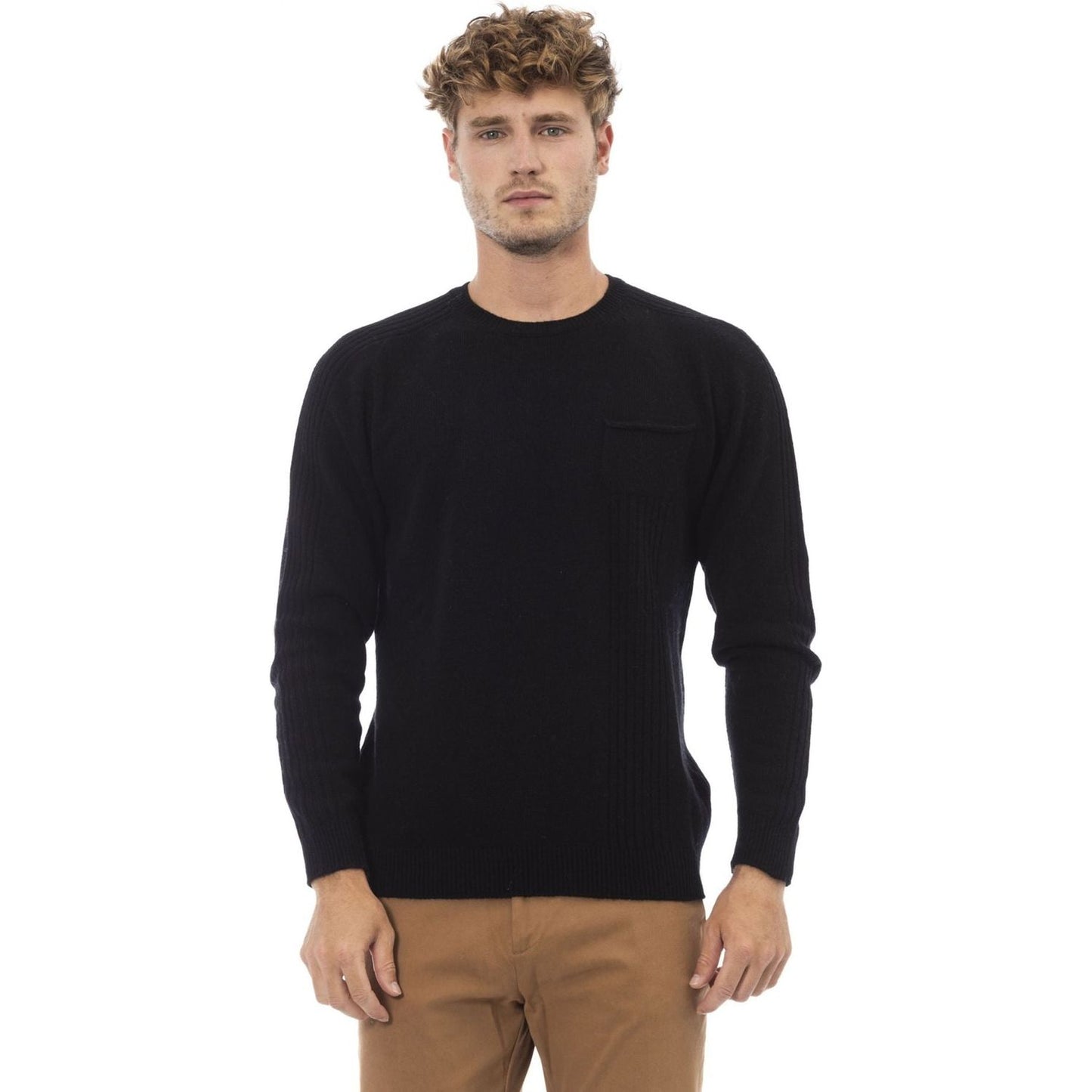 Alpha Studio Sweaters Alpha Studio,AU016C_9000NERO,Black,Category-Clothing,Clothing,Gender-Men,Made in Italy,Men,Men > Clothing,Subcategory-Sweaters,Sweaters,Sweaters - Men - Clothing,true,women >Bags,women>accessorries