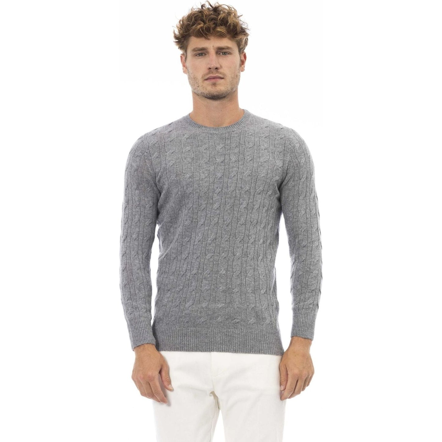 Alpha Studio Sweaters Alpha Studio,AU030C_9001GRIGIO,Category-Clothing,Clothing,Gender-Men,Grey,Made in Italy,Men,Men > Clothing,Subcategory-Sweaters,Sweaters,Sweaters - Men - Clothing,true,women >Bags,women>accessorries