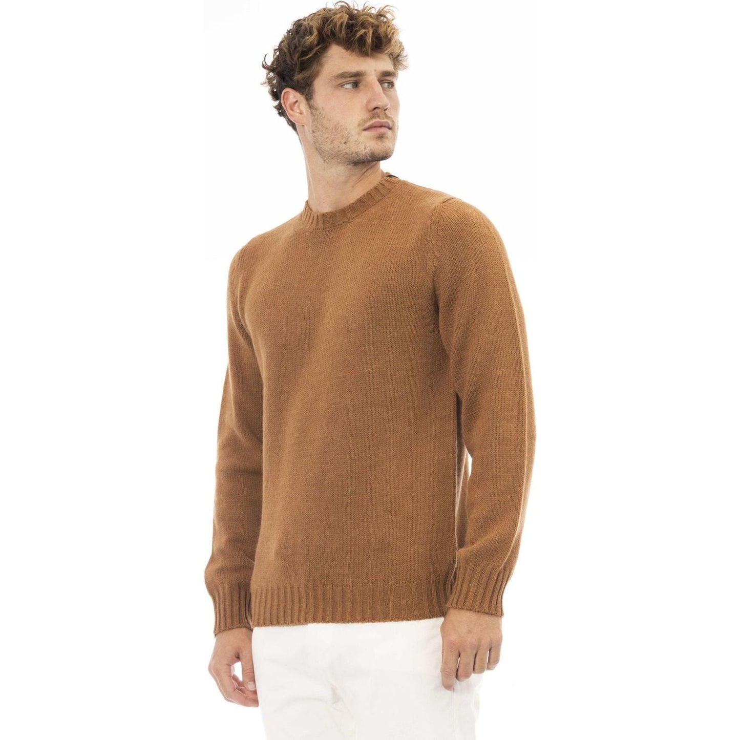 Alpha Studio Sweaters Alpha Studio,AU7611CP_9002CAMMELLO,Brown,Category-Clothing,Clothing,Gender-Men,Made in Italy,Men,Men > Clothing,Men > Clothing > Topwear,Subcategory-Sweaters,Subcategory-Sweatshirts,Subcategory-Tops,Sweaters,Sweaters - Men - Clothing