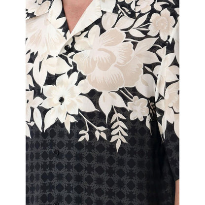 Amiri Black Silk Pattern Shirt 1728,67400106144,Amiri,Black,Clothing,M,Men,New with tags,Pattern - Shirts - Clothing,Shirts - Clothing